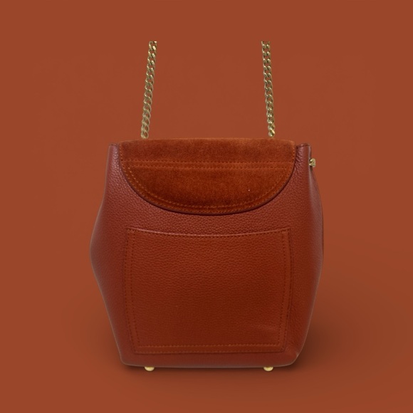 Polène Crossbody in Textured and Suede Terracotta Leather - Picture 9 of 9